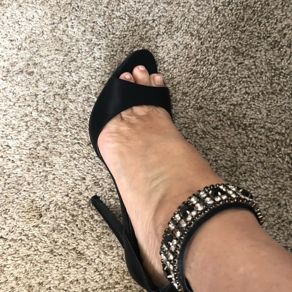 EXPRESS GLITTER HEELS CLUBBING ANKLE DETAIL